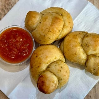 Three Garlic Knots with Marinara